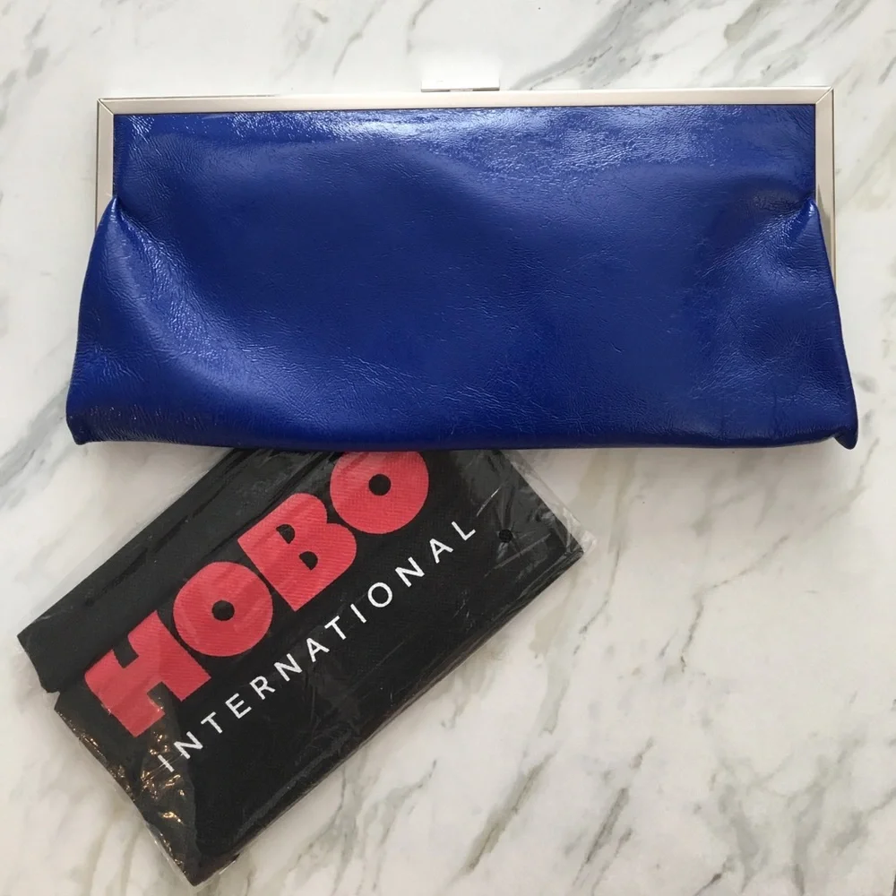 HOBO Royal Blue Leather Frame Clutch